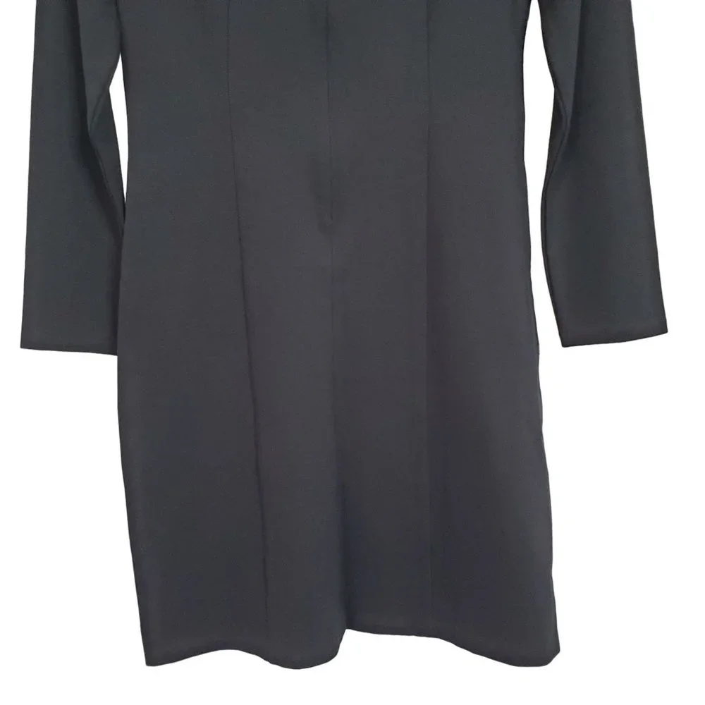 J Crew NWT Size 4 Dress Ponte Knit Shaped Fit Long Sleeve Round Neck Black - Picture 6 of 10